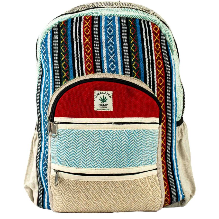 Mochila Nepal franja celeste